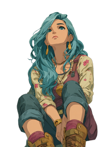 Blue-Haired Space Woman Vinyl Car Decal Sticker – Waterproof & UV-Resistant 