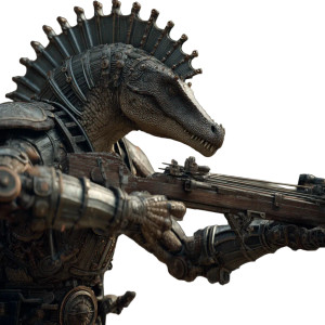 Steampunk Spinosaurus Vinyl Car Decal Sticker – Waterproof & UV-Resistant 