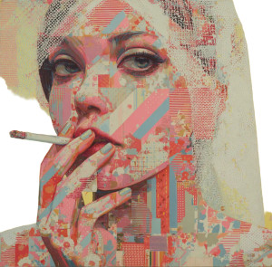 Veiled Woman Collage Vinyl Car Decal Sticker – Waterproof & UV-Resistant 