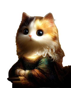 Kitty Mona Lisa Vinyl Car Decal Sticker – Waterproof & UV-Resistant 