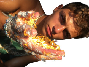 Fiery Hand Wielder Vinyl Car Decal Sticker – Waterproof & UV-Resistant 