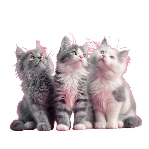 Fluffy Three Kittens Vinyl Car Decal Sticker – Waterproof & UV-Resistant 