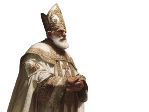 Medieval Pontiff Illustration Vinyl Car Decal Sticker – Waterproof & UV-Resistant 