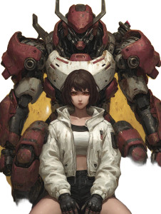 Mecha Samurai Guardian Vinyl Car Decal Sticker – Waterproof & UV-Resistant 