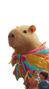 Festive Capybara Celebration Vinyl Car Decal Sticker – Waterproof & UV-Resistant 