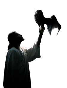 Jesus And Evil Creature Vinyl Car Decal Sticker – Waterproof & UV-Resistant 