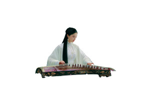Hanfu Guzheng Player Vinyl Car Decal Sticker – Waterproof & UV-Resistant 