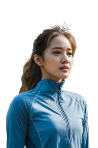 Jogging Asian Woman Vinyl Car Decal Sticker – Waterproof & UV-Resistant 