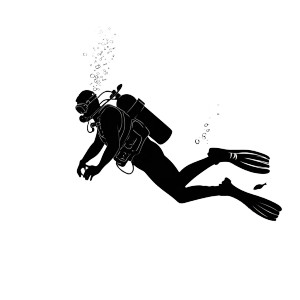 Scuba Diver Silhouette V2 Vinyl Car Decal Sticker – Waterproof & UV-Resistant 