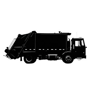 Garbage Truck Silhouette Vinyl Car Decal Sticker – Waterproof & UV-Resistant 