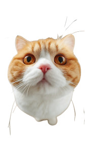 Fluffy Orange Cat V6 Vinyl Car Decal Sticker – Waterproof & UV-Resistant 