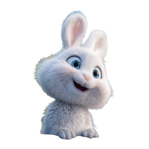 Fluffy Happy Rabbit Vinyl Car Decal Sticker – Waterproof & UV-Resistant Fluffy Happy Rabbit Vinyl Car Decal Sticker – Waterproof & UV-Resistant