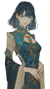 Oriental Court Lady V2 Vinyl Car Decal Sticker – Waterproof & UV-Resistant 