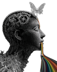 Mechanical Butterfly Brains Vinyl Car Decal Sticker – Waterproof & UV-Resistant 