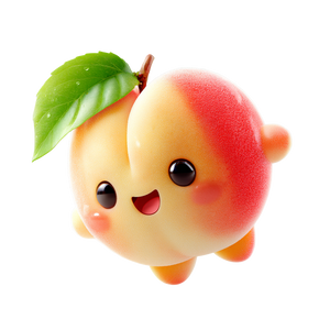 Anthropomorphic Peach Vinyl Car Decal Sticker – Waterproof & UV-Resistant 