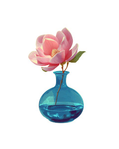 Pink Magnolia Vase Vinyl Car Decal Sticker – Waterproof & UV-Resistant 