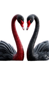 Elegant Swan Heart Vinyl Car Decal Sticker – Waterproof & UV-Resistant 
