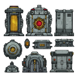 Futuristic Vault Items Vinyl Car Decal Sticker – Waterproof & UV-Resistant 