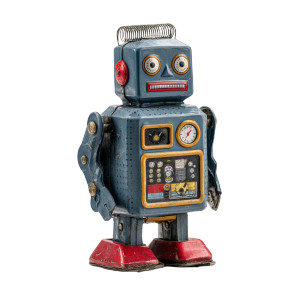 Vintage Toy Robot Vinyl Car Decal Sticker – Waterproof & UV-Resistant 