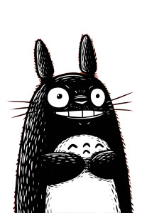 Totoro Caricature Vinyl Car Decal Sticker – Waterproof & UV-Resistant 