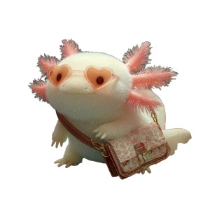 Cute Axolotl Accessorized Vinyl Car Decal Sticker – Waterproof & UV-Resistant 