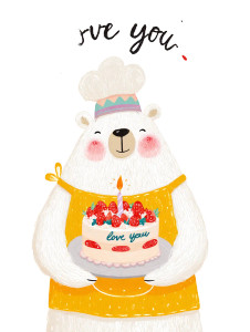 Chef Bear Cake Vinyl Car Decal Sticker – Waterproof & UV-Resistant 