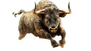 Golden Charging Bull Vinyl Car Decal Sticker – Waterproof & UV-Resistant Golden Charging Bull Vinyl Car Decal Sticker – Waterproof & UV-Resistant