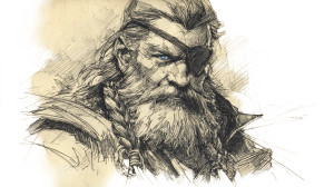 Dwarf Portrait Sketch Vinyl Car Decal Sticker – Waterproof & UV-Resistant 