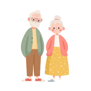 Smiling Senior Couple Vinyl Car Decal Sticker – Waterproof & UV-Resistant 