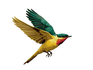 Pixel Spring Bird Vinyl Car Decal Sticker – Waterproof & UV-Resistant 