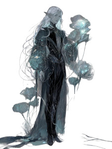 Ethereal Half-Elf Mage Vinyl Car Decal Sticker – Waterproof & UV-Resistant 