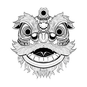 Chinese Lion Dance V4 Vinyl Car Decal Sticker – Waterproof & UV-Resistant 