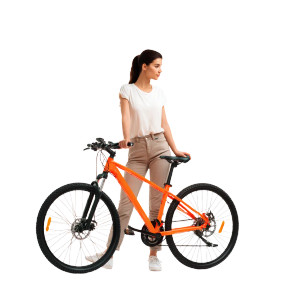 Woman With Bicycle Vinyl Car Decal Sticker – Waterproof & UV-Resistant 