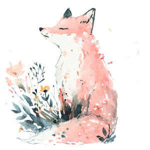 Pink Watercolor Fox V3 Vinyl Car Decal Sticker – Waterproof & UV-Resistant 