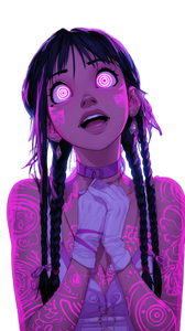 Pink Glowing Tattoo Woman Vinyl Car Decal Sticker – Waterproof & UV-Resistant 