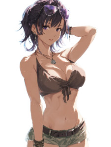 Anime Beach Character Vinyl Car Decal Sticker – Waterproof & UV-Resistant 