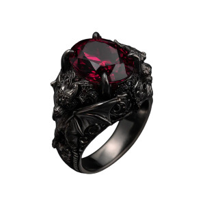 Gothic Ruby Ring Vinyl Car Decal Sticker – Waterproof & UV-Resistant 