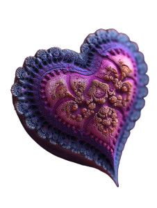 Fractal Heart Vinyl Car Decal Sticker – Waterproof & UV-Resistant 