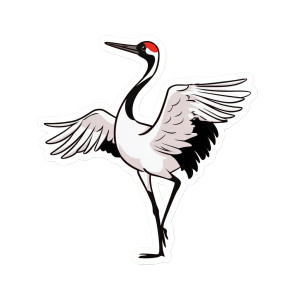 Red-Crowned Crane Sticker Vinyl Car Decal Sticker – Waterproof & UV-Resistant 