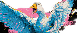 Angry Goose Yelling Vinyl Car Decal Sticker – Waterproof & UV-Resistant 