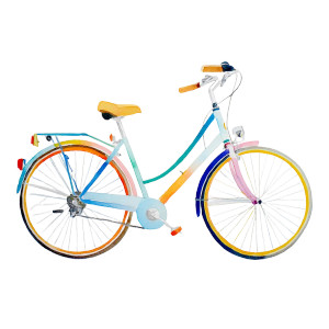 Watercolour Bicycle Vinyl Car Decal Sticker – Waterproof & UV-Resistant 