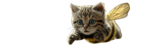 Flying Kitten Bee Vinyl Car Decal Sticker – Waterproof & UV-Resistant 