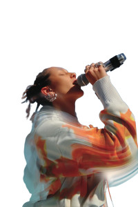 Singing Futuristic Woman Vinyl Car Decal Sticker – Waterproof & UV-Resistant 