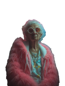 Trendy Elderly Woman Vinyl Car Decal Sticker – Waterproof & UV-Resistant Trendy Elderly Woman Vinyl Car Decal Sticker – Waterproof & UV-Resistant