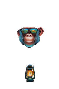 Psychedelic Chimpanzee Guru Vinyl Car Decal Sticker – Waterproof & UV-Resistant 