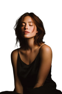 Serene Modern Woman Vinyl Car Decal Sticker – Waterproof & UV-Resistant 