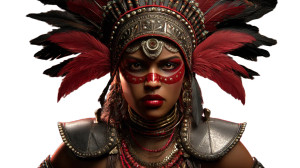 Native Warrior Woman V2 Vinyl Car Decal Sticker – Waterproof & UV-Resistant 