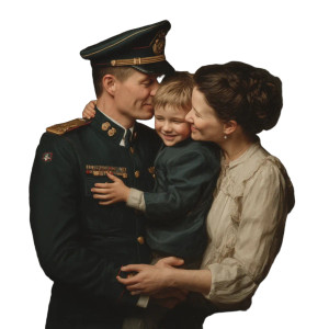 Military Family Hug Vinyl Car Decal Sticker – Waterproof & UV-Resistant 