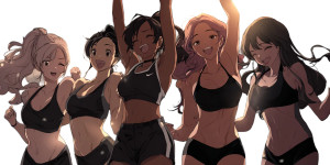 Athletic Girls Dancing Vinyl Car Decal Sticker – Waterproof & UV-Resistant 