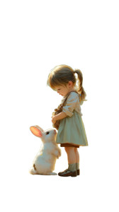 Bunny And Girl Vinyl Car Decal Sticker – Waterproof & UV-Resistant 